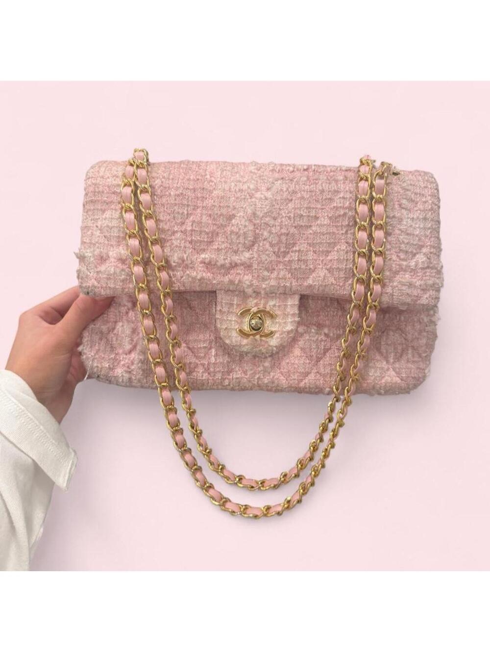 Pink tweed mini flap with box!!